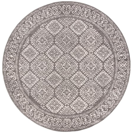 Safavieh 6 ft. 7 in. x 6 ft. 7 in. Tulum Round Power Loomed RugDark Grey & Ivory TUL264F-7R